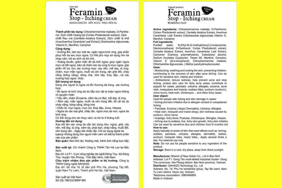 Kem bôi Feramin Stop – Itching CREAM