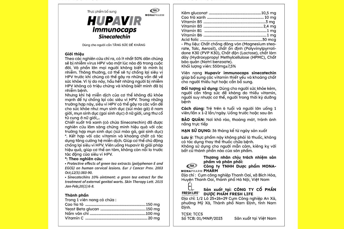 Hupavir Immunocaps Sinecatechin 