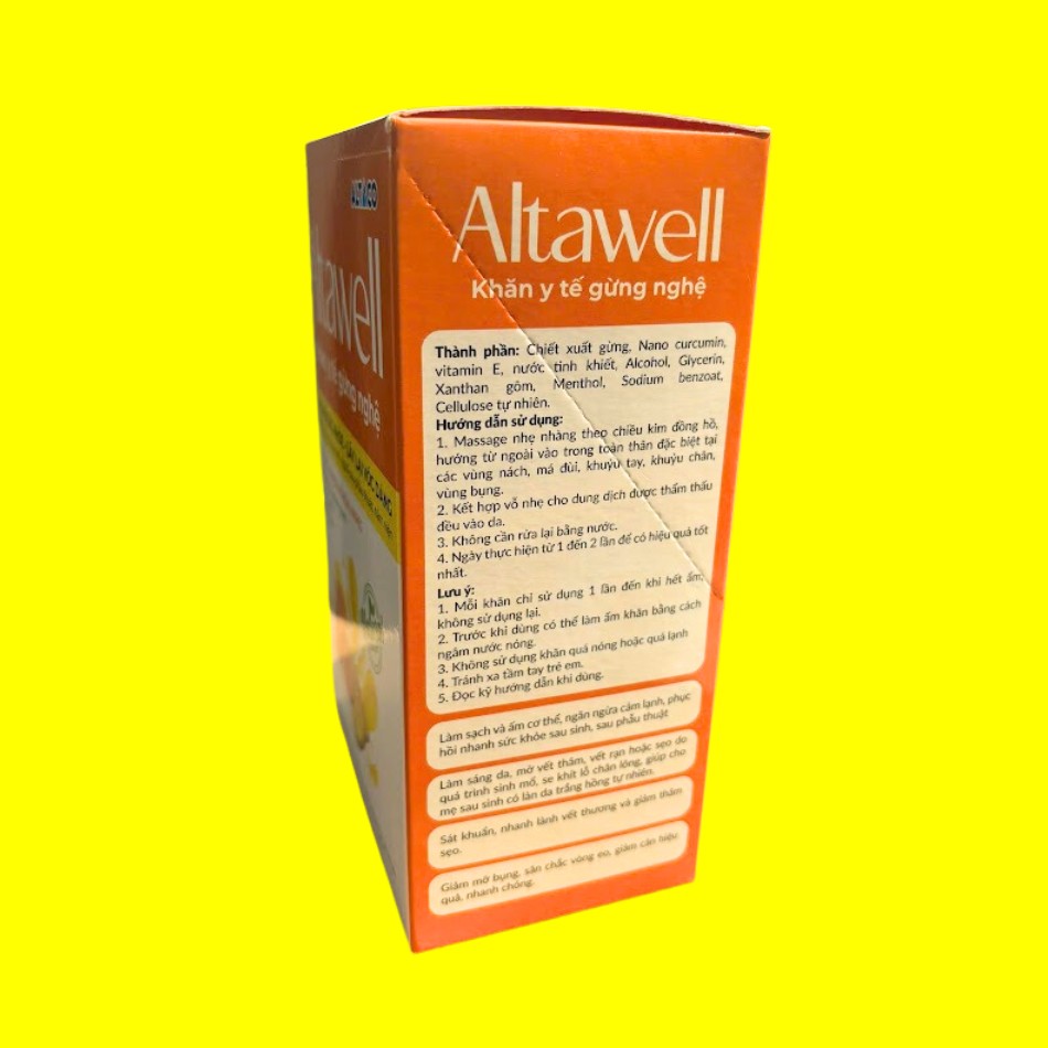 Cách dùng Khăn y tế gừng nghệ Altawell hiệu quả