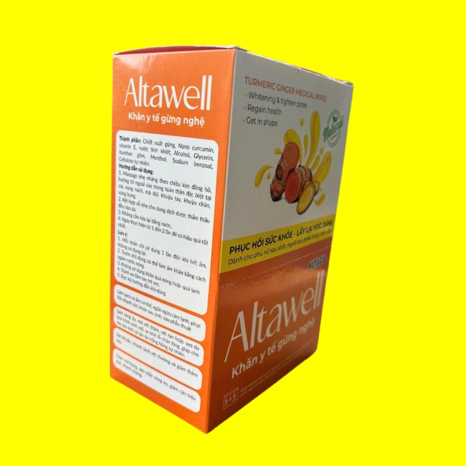 Khăn y tế gừng nghệ Altawell có gì nổi bật